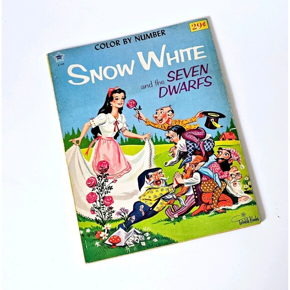Snow White & The Seven Dwarfs 1962 Coloring Book USA 29 Cent Complete *READ*EUC - Picture 10 of 10